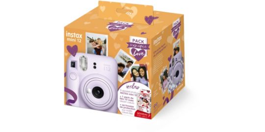 Appareil photo Instantané FUJIFILM Intax Mini 12 Lilas Pack iconique Love