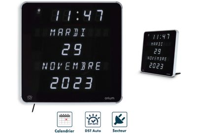 Horloge ORIUM Ephéméris LED Blanc DST