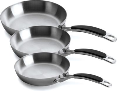 Batterie de cuisine LACOR 3 poêles inox Lacor Trimétal 20/24/28