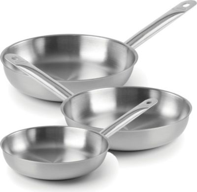 Batterie de cuisine LACOR 3 poêles tout inox Lacor Chef 24/28/32