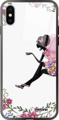Coque EVETANE Verre iPhone XS Max Fée Fleurale