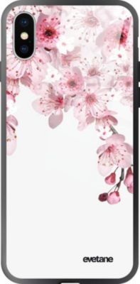 Coque EVETANE Verre iPhone XS Max Cerisier