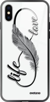 Coque EVETANE Verre iPhone XS Max Love Life