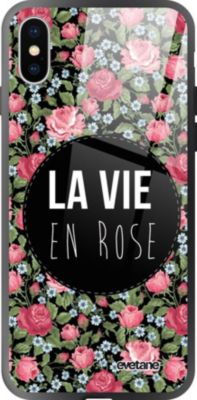 Coque EVETANE Verre iPhone XS Max La Vie en Rose