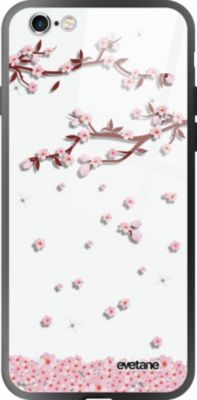 Coque EVETANE Verre iPhone 6/6S Plus Chute De Fleurs