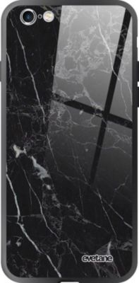Coque EVETANE Verre iPhone 6/6S Plus Marbre Noir