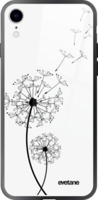 Coque EVETANE Verre iPhone XR Pissenlit