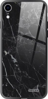 Coque EVETANE Verre iPhone XR Marbre Noir