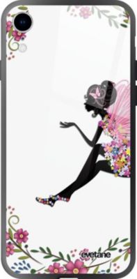 Coque EVETANE Verre iPhone XR Fée Fleurale Coque EVETANE Verre iPhone XR Fée Fleurale
