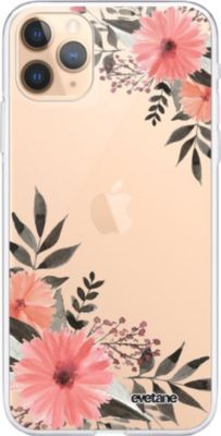 Coque EVETANE Souple iPhone 11 Pro Max Fleurs Rose Coque EVETANE Souple iPhone 11 Pro Max Fleurs Rose