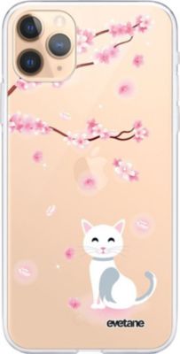 Coque EVETANE Souple iPhone 11 Pro Max Chat Fleurs Coque EVETANE Souple iPhone 11 Pro Max Chat Fleurs