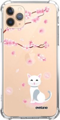 Coque EVETANE Souple iPhone 11 Pro Chat Fleurs Coque EVETANE Souple iPhone 11 Pro Chat Fleurs