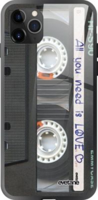 Coque EVETANE Verre iPhone 11 Pro Cassette