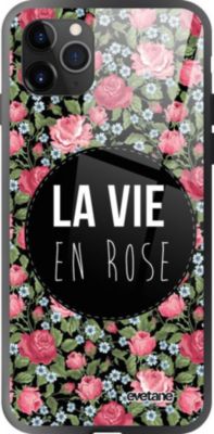 Coque EVETANE Verre iPhone 11 Pro La Vie En Rose