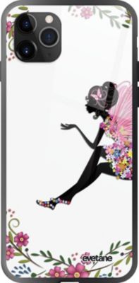 Coque EVETANE Verre iPhone 11 Pro Max Fée Fleurale Coque EVETANE Verre iPhone 11 Pro Max Fée Fleurale