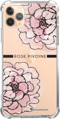 Coque EVETANE Souple iPhone 11 Pro Rose Pivoine