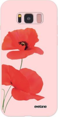 Coque EVETANE Silicone Galaxy S8 Coquelicot