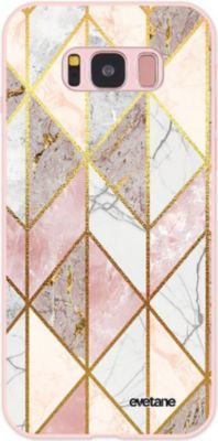 Coque EVETANE Silicone Galaxy S8 Marbre Rose