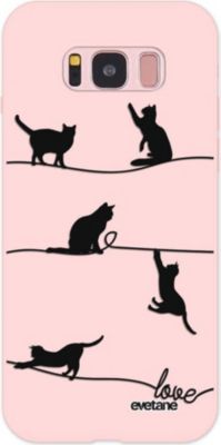 Coque EVETANE Silicone Galaxy S8 Chat Lignes