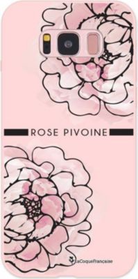 Coque EVETANE Silicone Galaxy S8 Rose Pivoine