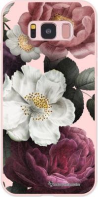 Coque EVETANE Silicone Galaxy S8 Fleurs Rose