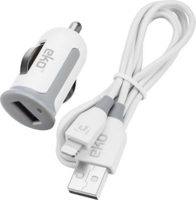 Chargeur allume-cigare EKO CAC 1A avec Câble Lightning MFi 1m