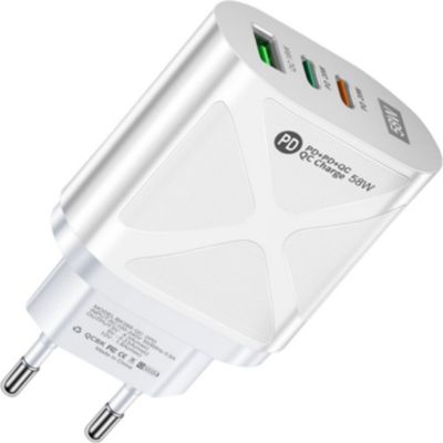 Chargeur secteur EKO 58W USB QuickCharge 3.0/Double PD USB-C