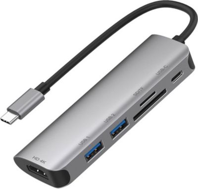 Hub EKO 6en1 HDMI4K USB3.0 USB-C vers USB Type-C