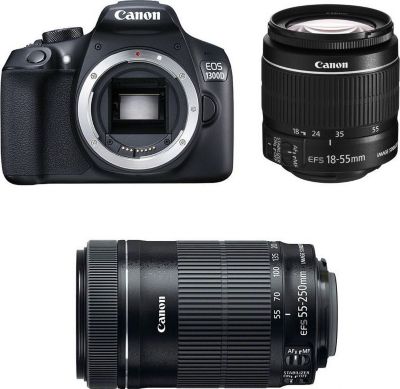 Appareil photo Reflex CANON EOS 1300D + 18-55 IS II + 55-250 IS STM Reconditionné