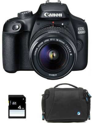 Appareil photo Reflex CANON EOS 4000D + 18-55 III + Sac + SD 4Go Reconditionné