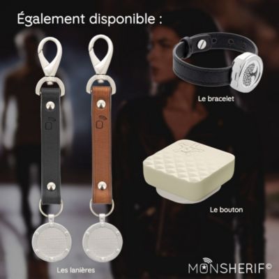 Tracker GPS MONSHERIF Bouton d'alerte + pendentif : App gratui
