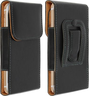Etui AVIZAR Housse Ceinture Cuir Noir Smartphone L Etui AVIZAR Housse Ceinture Cuir Noir Smartphone L