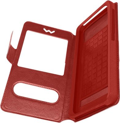 Etui AVIZAR Housse Universel 2x Fenêtre Rouge XL Etui AVIZAR Housse Universel 2x Fenêtre Rouge XL