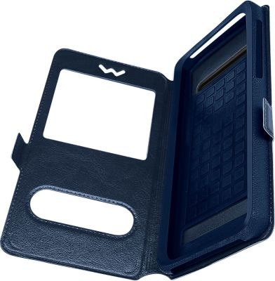 Etui AVIZAR Housse Universel 2x Fenêtre Bleu 3XL