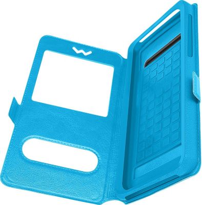 Etui AVIZAR Housse Universel 2 Fenêtre Turquoise 3XL