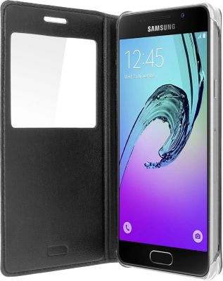 Etui AVIZAR Samsung A5 2016 Fenêtre S-view Noir