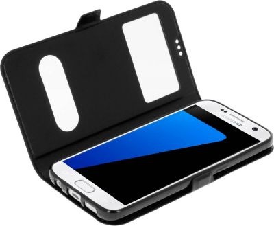 Etui AVIZAR Samsung Galaxy S7 Double Fenêtre Noir