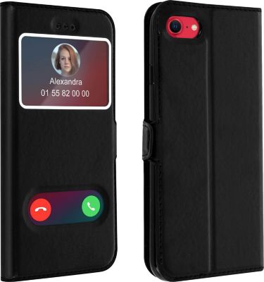 Etui AVIZAR IPhone 8 / 7 Double Fenêtre Noir