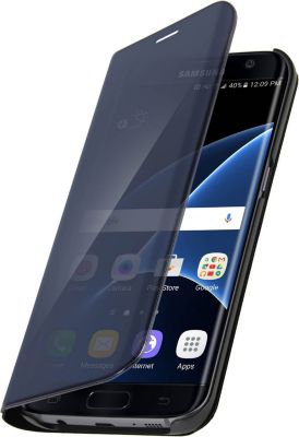Etui AVIZAR Samsung S7 Edge Effet Miroir Stand Noir Etui AVIZAR Samsung S7 Edge Effet Miroir Stand Noir
