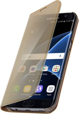 Etui AVIZAR Samsung S7 Edge Effet Miroir Stand Or Etui AVIZAR Samsung S7 Edge Effet Miroir Stand Or