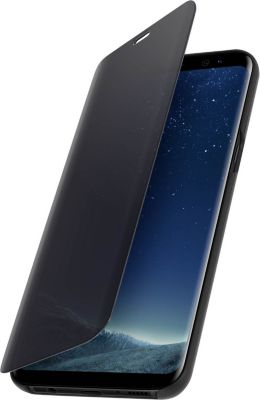 Etui AVIZAR Samsung S8 Plus Effet Miroir Stand Noir