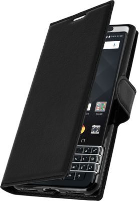 Etui AVIZAR BlackBerry Keyone Porte-carte Stand Noir