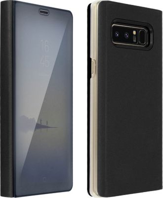 Etui AVIZAR Samsung Note 8 Effet Miroir Stand Noir