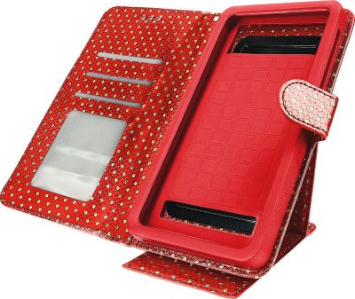 Etui AVIZAR Housse à pois dorés Taille S - Rouge