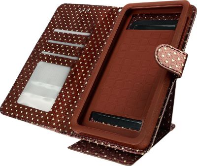 Etui AVIZAR Housse à pois dorés Taille XXL - Marron