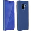 Etui AVIZAR Galaxy A8 Stand Design Miroir Bleu