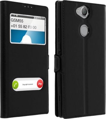 Etui AVIZAR Sony Xperia XA2 Double Fenêtre Noir
