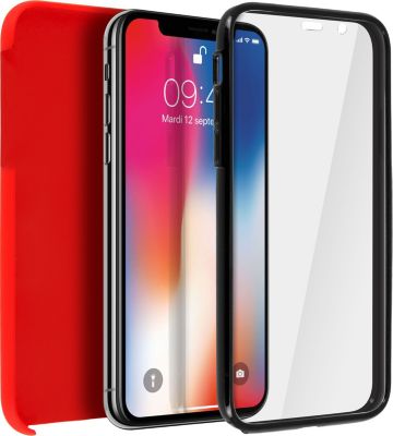 Coque AVIZAR iPhone X / XS Avant et Arrière Rouge Coque AVIZAR iPhone X / XS Avant et Arrière Rouge