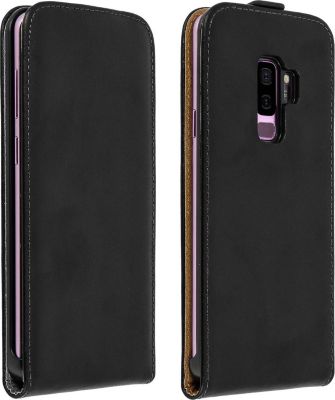 Etui AVIZAR Samsung S9+ Clapet Vertical Cuir Noir