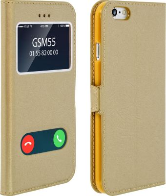 Etui AVIZAR Apple iPhone 6 / 6S Double Fenêtre Or